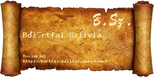 Bártfai Szilvia névjegykártya